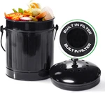 Countertop Compost Bin Kitchen Indoor With Lid, Black 1.5 Gallon Odorless. Fixed Price $37.96.