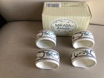 Mikasa Annette Of 4 Porcelain Napkin Rings New Original Box, 2 Sets Avail. Fixed Price $30.00.