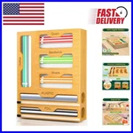 Durable 6 Compartment Bamboo Organizer & Wrap Dispenser For Kitchen Needs. Fixed Price $67.98.