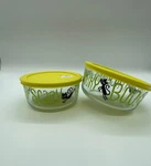 Pyrex Halloween 4 Cup Black Cat Trick Treat Glass Storage & Lid Set Of 2. Fixed Price $43.99.