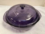 Vintage Pyrex Amethyst Purple Glass Qt/lt Casserole Dish (024) W/ Lid (624-C). Fixed Price $24.95.