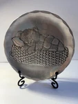 Wendell August Forge Plate Set Of 4 - Cats Mint Condition, With Stand. Fixed Price $32.50.