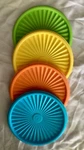 Vtg Tupperware 6.75 Set Of Bowl Replacement Lids Only 808-47, 808-45, 808-48. Fixed Price $25.00.