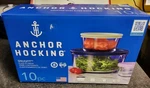 Anchor Hocking Glass Storage Containers 10 Piece Set New Box. Fixed Price $32.52.