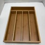 Bamboo Wood Cutlery Tray Kitchen Utensil Flatware Drawer Organizer 5 Sections. Fixed Price $19.99.