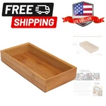 8185S Bamboo Wood Stacking Drawer Organizer Box, 6" 12". Fixed Price $32.99.
