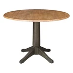 Wood 42 In. Round Top Drop Leaf Pedestal Dining Table Hickory/washed Coal. Fixed Price $416.11.