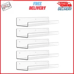 5-PACK 15-IN Clear Acrylic Floating Shelves Wall Mounted Upsimples Book Display. Fixed Price $19.96.