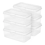 Sterilite Plastic Stacking Fliptop Latching Storage Box Container, Clear, 6 Pack. Fixed Price $26.89.