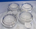 4 Corning Ware P-150-B Grab-it Bowls & P-150-C Pyrex Glass Lids Microwave-safe. Fixed Price $70.00.