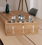 Beartrio Utensil Holder, Large Wooden 3-COMPARTMENT Organizer For Kitchen. Fixed Price $34.99.