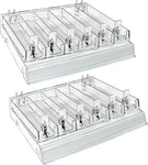 Azar Displays Clear 6 Compartment Divider Bin 2-PACK. Fixed Price $59.99.