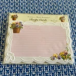 15 Count Carol's Rose Garden Recipe Cards Pansies Flowers Embossed Die Cut. Fixed Price $18.95.