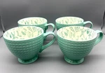 Pfaltzgraff Venice Teal Seashell Stoneware Coffee Mug Soup Cup, Set 4, Beach. Fixed Price $30.00.