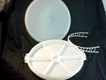 Vtg Tupperware 12" Round Divided Carrier Keeper Lid Handle 405-1 Relish Pie Tray. Fixed Price $22.99.