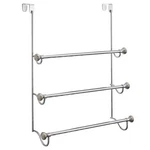 Interdesign York Over Shower Door 3-BAR Towel Rack Split Finish Metal Hang On. Fixed Price $25.19.