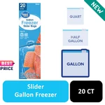 Great Value Guard Slider Zipper Bags, Gallon Freezer, 20 Count. Fixed Price $6.94.
