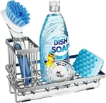Consumest Sink Caddy, Kitchen Sponge Holder With Dish Brush Medium, A-silver. Fixed Price $18.99.