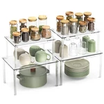 Nestraxo 4PACK Acrylic Cabinet Organizer, Clear Shelf, Spic.... Fixed Price $34.60.