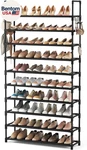 10 Tier Shoe Rack Tall Large Capacity 50 Pair Wide Organizer With Two Hooks. Fixed Price $42.71.