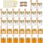 Bigivaca 2 Oz Hexagon Mini Glass Honey Jars With Wood DIPPERS,30 Pack Small. Fixed Price $39.78.
