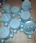 8 Appleton Killark Weatherproof Round Metal Outlet Box Gray Gr-efhc Set. Fixed Price $200.00.