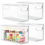 Plastic Food Storage 4 Pack Clear Container Bin With Handles For Organizing K.... Fixed Price $88.93.