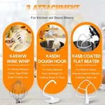 Funmit Mixers Accessories K45WW Wire Whip K45DH Dough Hook K45B Coated Flat Blad. Fixed Price $37.54.