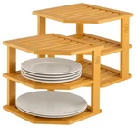 2-PACK Plate Organizer For Cabinet Bamboo Corner Shelf Kitchen Bath.... Fixed Price $57.51.