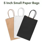Kraft Paper Bags With Handles Party Shopping Gift Bulk Brown White Black. Fixed Price $78.99.