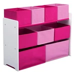 Delta Children Deluxe Multi-bin Toy Organizer With Storage White/pink Bins. Fixed Price $70.05.
