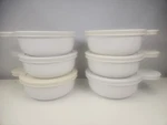Vintage White Corningware Grab-it Bowl P150-B With Plastic Lid .4L. Fixed Price $80.99.