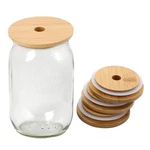 4PCS Regular Mouth Bamboo Mason Jar Lids With Straw Hole Reusable Caps.... Fixed Price $22.79.