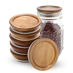 6 Pack Regular Mouth Jar Lids Reusable Canning Acacia Wooden Mason.... Fixed Price $23.70.