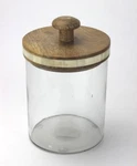 Thirstystone Medium Glass Jar With Wood Lid And Inlay - 5.75". Fixed Price $11.00.