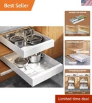 Space-saving Pull-out Cabinet Organizer 2-PACK (21" Deep) Ideal For Kitchens. Fixed Price $113.95.