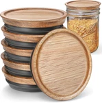 Airtight Acacia Wood Lids For Ball Mason Jars Stackable Bpa Free Kitchen Storage. Fixed Price $42.99.