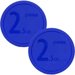 Pyrex 325-PC 2.5 Quart 10" Round Blue Storage Lid Cover 2PK New For Mixing Bowl. Fixed Price $15.49.