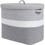 22"X14"X18" Rectangular Extra Large Storage Basket With Lid, Cotton Rop.... Fixed Price $70.58.
