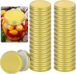 Zoeyes 50 Pcs Regular Mouth Mason Canning Jar Lids, Reusable Metal Gold. Fixed Price $23.89.