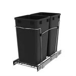 Rev-a-shelf Double Pullout Trash Can 27 Qt. For Kitchen, Black, RV-15KD-18C. Fixed Price $96.99.