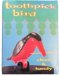 New Original Box Vintage 1998 Red & Black Bird Toothpick Dispenser Holder. Fixed Price $30.00.