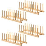 Worthyeah 4 Pcs Bamboo Dish Dying Rack - Pot Lid Plate Organizer Holder For C.... Fixed Price $29.86.