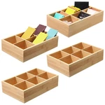 Best Maitys 4 Pcs Bamboo Divided Storage Organizer Container With 6 Compartments. Fixed Price $48.75.