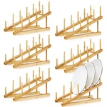 Suclain 6 Pcs Wooden Bamboo Dish Drying Rack Kitchen Cabinet Organizer For Ca.... Fixed Price $85.22.