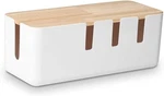 Cable Management Box By Baskiss, 12X5X4.5 Inches, Wood Lid, Wire White. Fixed Price $22.96.