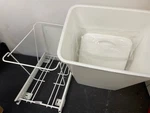 Rev-a-shelf RV-12PB-LE 16" White Pull-out Waste Container With Lid. Fixed Price $85.85.