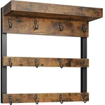 Coffee Mug Rack Wall Mounted Rustic Wood Cups With 12 Hooks And Storage She. Fixed Price $39.89.