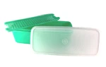 Tupperware # 782-7 Jadeite Green Celery Vegetable Keeper 3 Piece Set Vintage. Fixed Price $21.03.