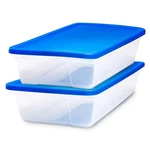Homz 2-PACK Snaplock, Large Clear Plastic Storage 41 Qt (2 Pack), Blue Lid. Fixed Price $68.91.